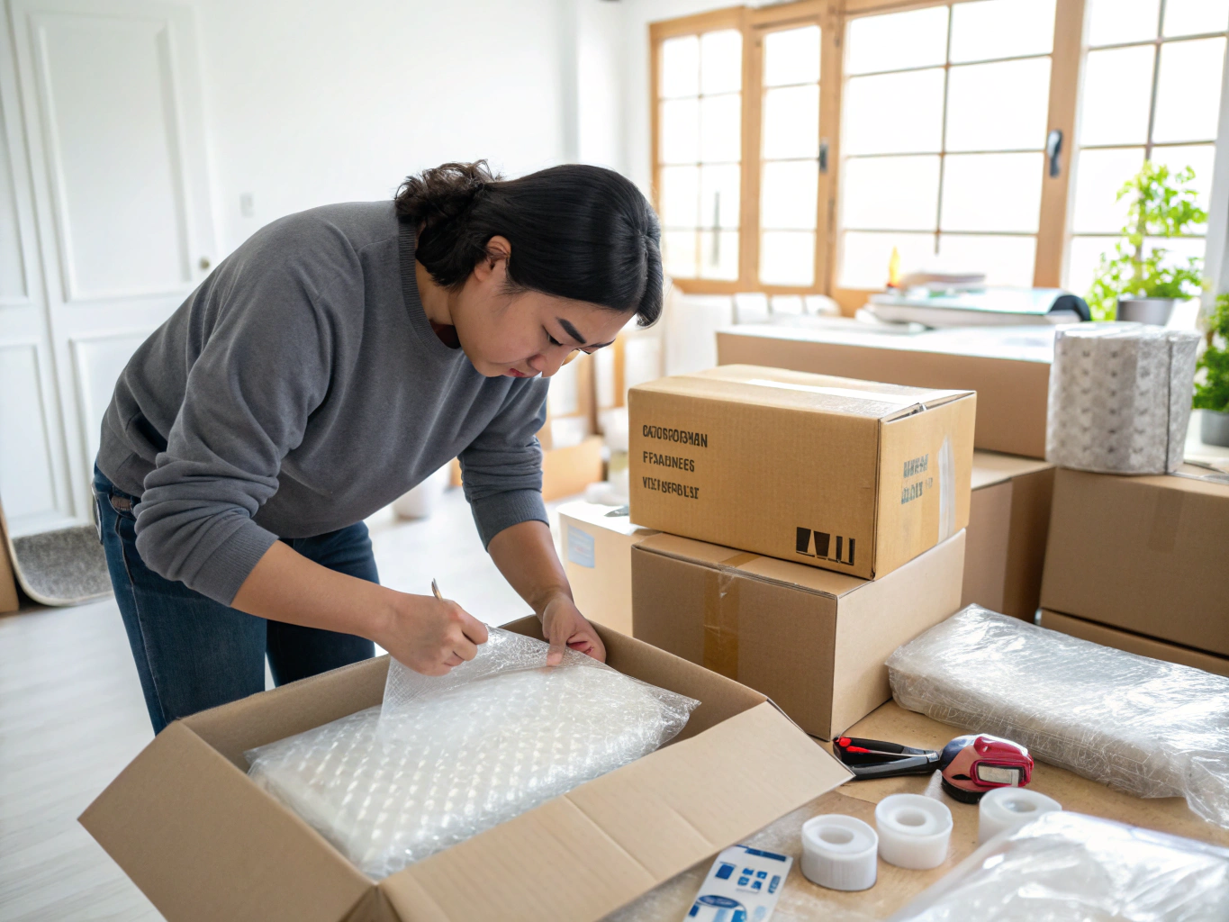 Staff packing shipping parcels securely at More Than A Mailbox